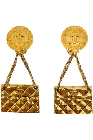 CHANEL Vintage Chanel 2.55 Handbag Earrings 1980s
