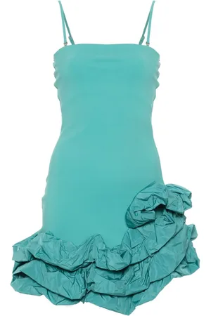 CHIARA BONI Ruffle-detail jersey mini dress