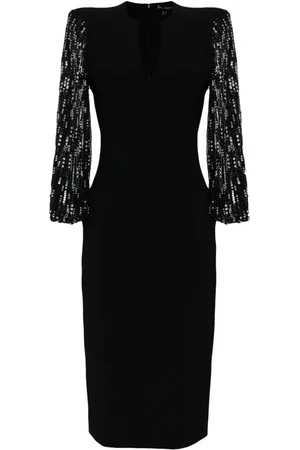 Jenny Packham The Swan sequin-sleeve midi dress