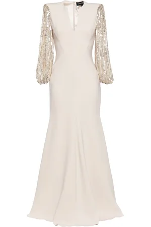 Jenny Packham The Swan sequin-sleeve maxi dress