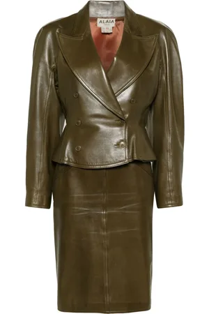 Alaïa Peplum leather suit