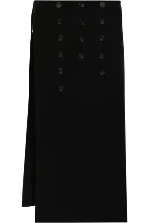 YOHJI YAMAMOTO Pin-appliqué wrap skirt