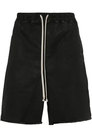 Rick Owens Long Boxers waxed-denim shorts