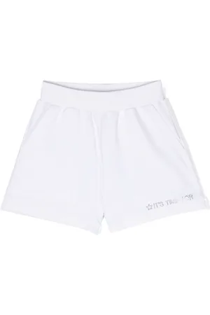 MONNALISA Rhinestone-embellished jersey-texture shorts