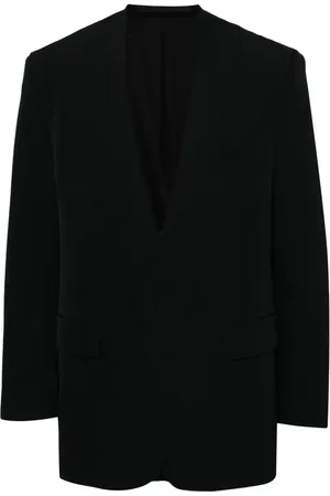 SONGZIO Layered wool collarless blazer