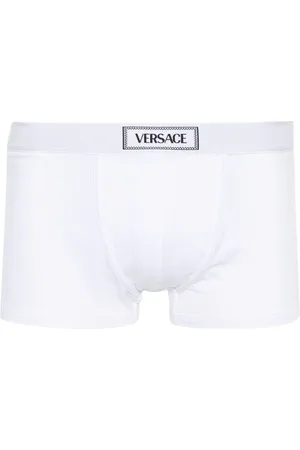 White Medusa-jacquard cotton-blend jersey boxer briefs, Versace