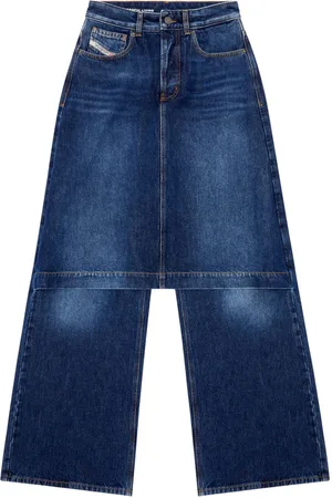 Diesel D-Syren wide-leg skirt-panel jeans