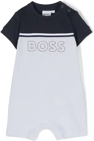 HUGO BOSS Logo-print stripe-detail romper