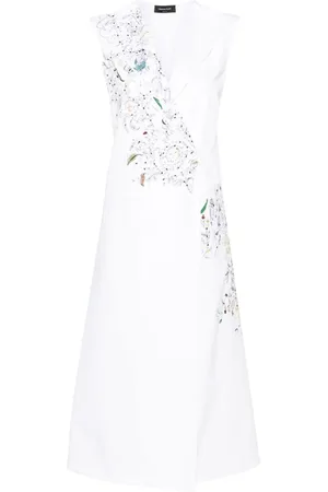 Fabiana Filippi Embroidered cotton wrap dress