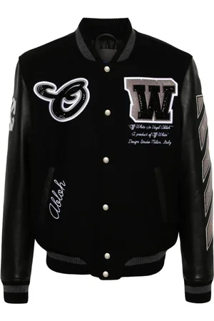 OFF-WHITE Crystal-embellished varsity jacket
