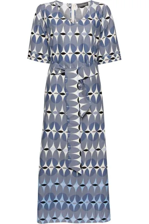 LORENA ANTONIAZZI Geometric-print midi dress