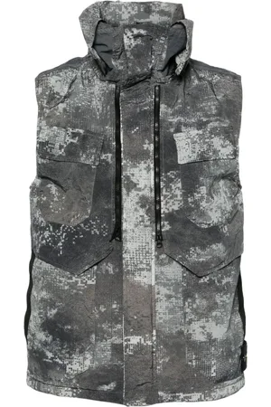 Stone Island Dissolving Grid Camo padded gilet