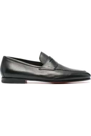 santoni Penny-slot leather loafers