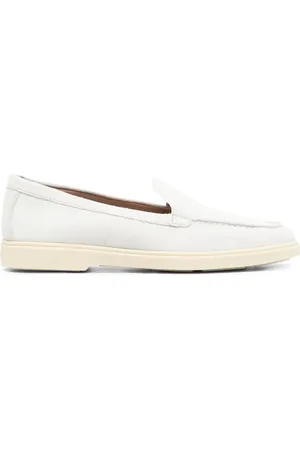 santoni Round-toe suede loafers
