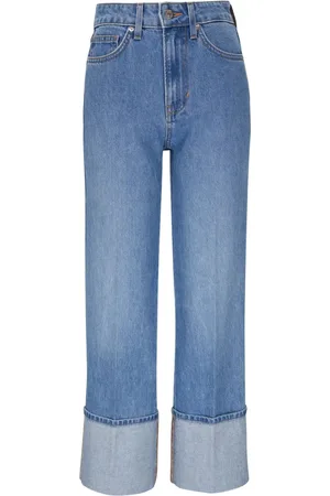 VERONICA BEARD Turn-up cuff straight-leg jeans