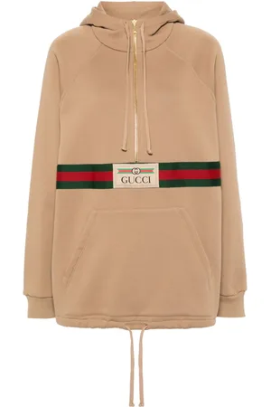 Gucci Web-stripe cotton hoodie