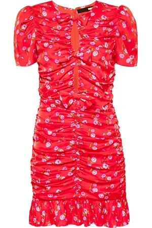 ROTATE Floral-print ruched mini dress