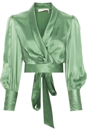 ZIMMERMANN Silk cropped wrap top