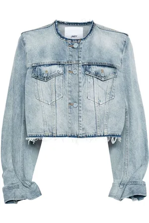 JNBY Cropped collarless denim jacket