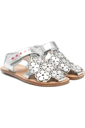 Marni Logo-print floral-detail sandals
