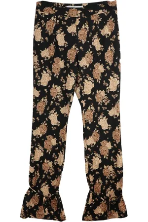 Rokh Rose-print tied-hem trousers