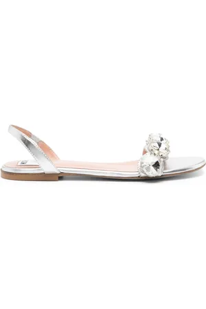 Moschino Crystal-detailing metallic sandals