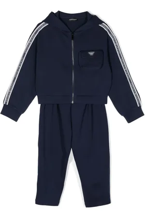 Emporio Armani Logo-patch cotton-blend tracksuit