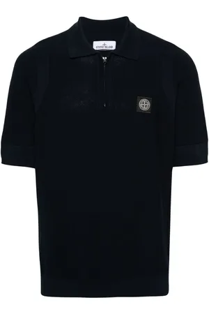 Stone Island Knitted cotton polo shirt