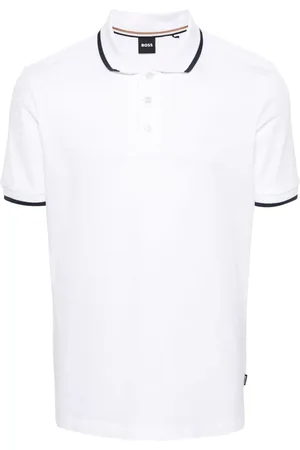 HUGO BOSS Logo-rubberised cotton polo shirt