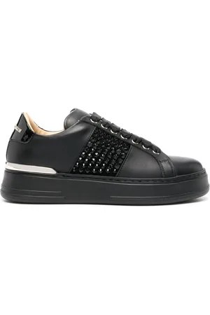 Philipp Plein Logo-lettering leather sneakers