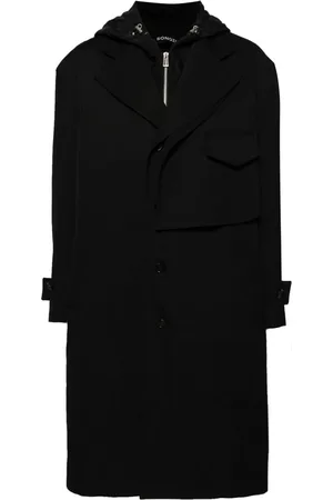 SONGZIO Detachable-hood wool trench coat