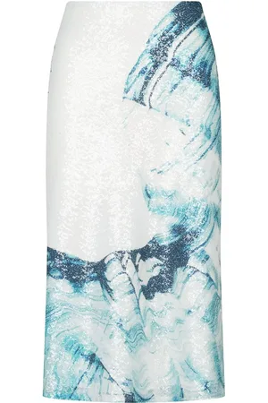 Silvia Tcherassi Blair Abstract wave-print skirt