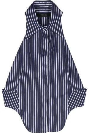 SSHEENA Sleeveless halterneck cropped shirt