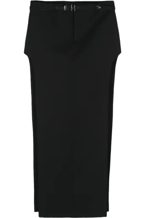 SSHEENA Cut-out belted midi skirt