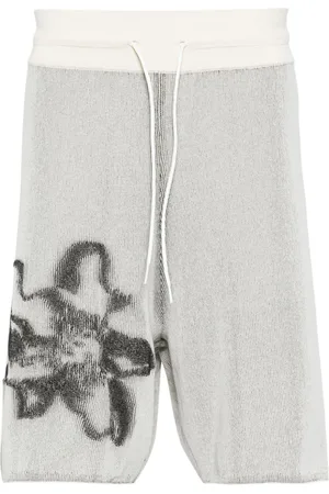 Y-3 GFX flower-jacquard ribbed shorts