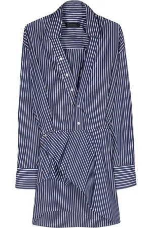 SSHEENA Poplin striped asymmetric mini dress