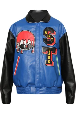 SAINT MXXXXXX X Denim Tears leather varsity jacket