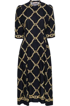 Twin-Set Chain-ling print midi dress