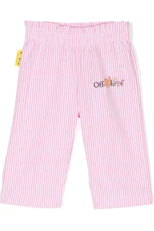 Off-White Kids college logo-print drawstring track pants - Pink