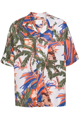 Rhude Floral-print linen shirt