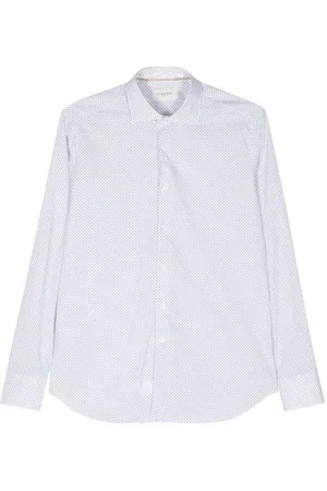 Tintoria Mattei Geometric-print cotton-blend shirt