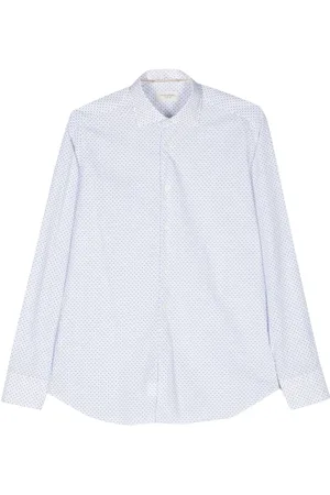 Tintoria Mattei Geometric-print cotton shirt