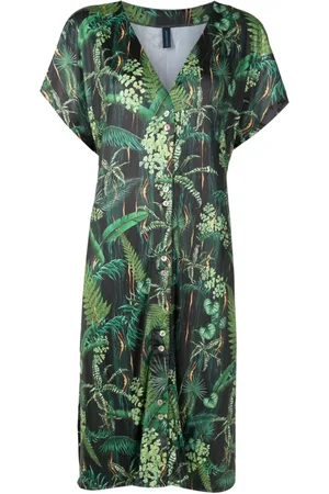 Lygia & Nanny Artemis leaf-print midi dress