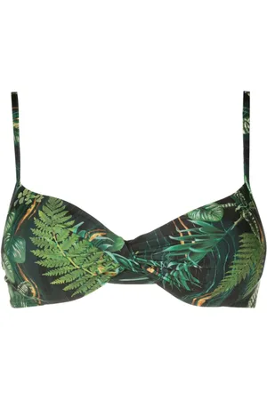 Lygia & Nanny Cassis leaf-print bikini top