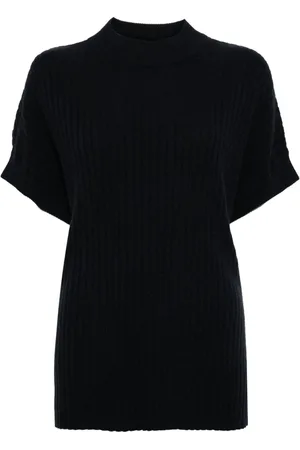 N.PEAL Ribbed-knit organic cashmere poncho