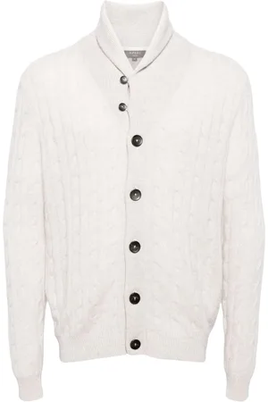 N.PEAL Garrick cable-knit cardigan