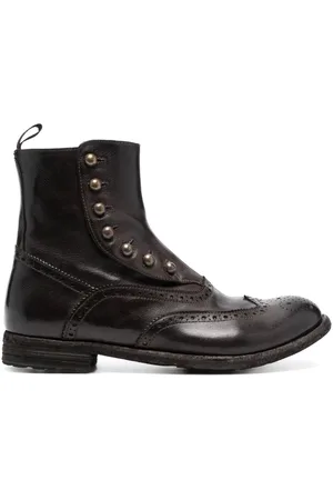 Officine creative Perforated-detail leather boots