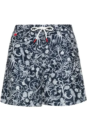 Kiton Logo-embroidered swim shorts