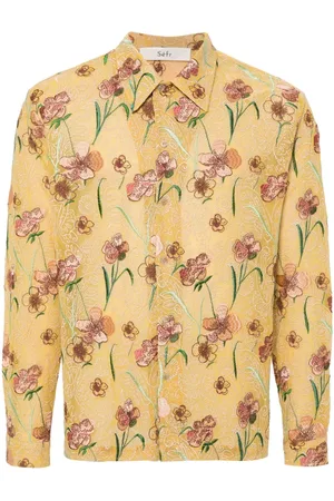 Séfr Ripley floral-embroidered shirt