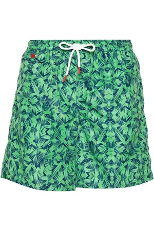 Kiton Logo-embroidered swim shorts